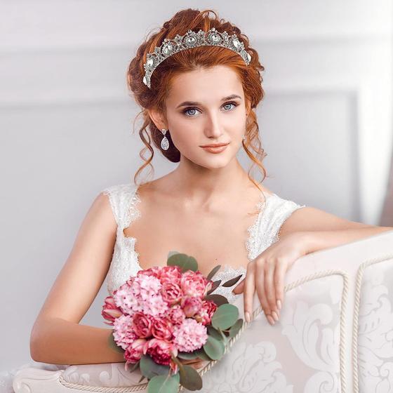 Imagem de Coroa Tiara Porta Coque Noiva Debutante Prata Casamento T38