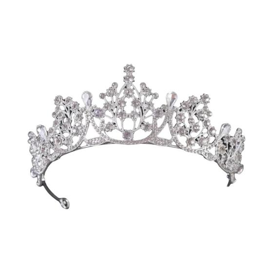 Imagem de Coroas de Cristal Prateado Vintage - Tiaras Barrocas para Casamento, Noiva e Baile