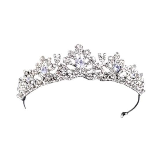 Imagem de Coroas de Cristal Prateado Vintage - Tiaras Barrocas para Casamento, Noiva e Baile