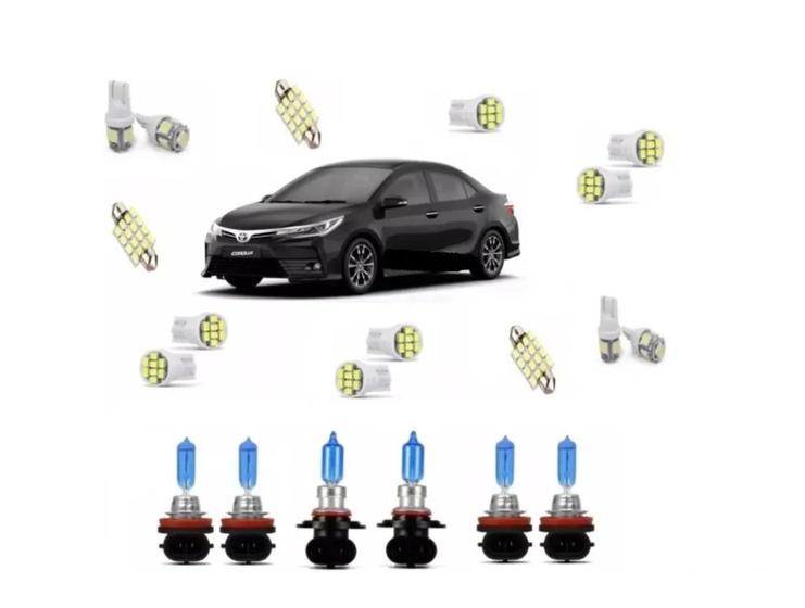 Imagem de Corolla 2018 2019 Gli Xei Kit Lâmpada Super Branca + Led