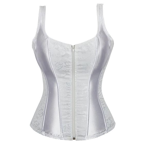 Imagem de Corpete Corset Corselet Espartilho Cinta Alça Branco M623