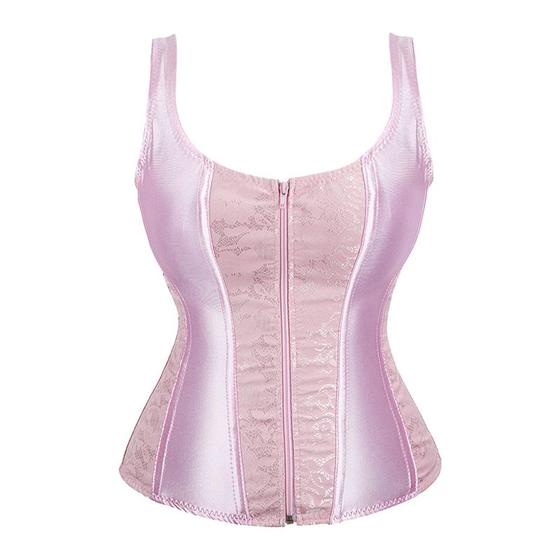 Imagem de Corpete Corset Corselet Espartilho Cinta Alça Rosa M633