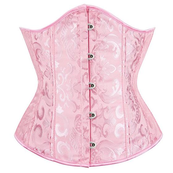 Imagem de Corpete Corset Corselet Underbust Cinta Floral Rosa Claro M637