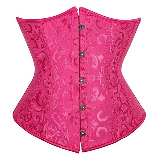 Imagem de Corpete Corset Corselet Underbust Cinta Floral Rosa Pink M611