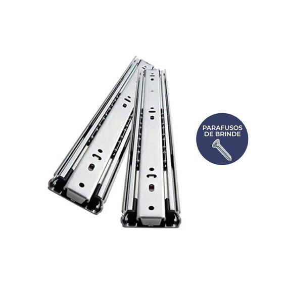 Corrediça Gaveta Trilho Telescópico Reforçada 40cm Par 45kg - HD Ferragens Menor preço em Corrediça Gaveta Trilho Telescópico Reforçada 40cm Par 45kg - HD Ferragens