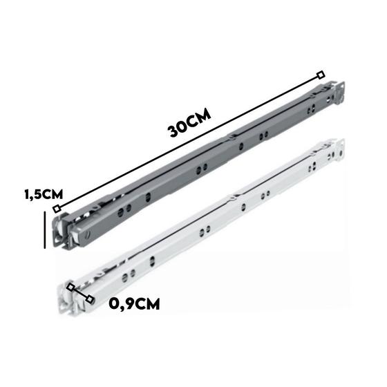 Imagem de Corrediça Para Gavetas 300mm Albras Next Suporte Gaveta