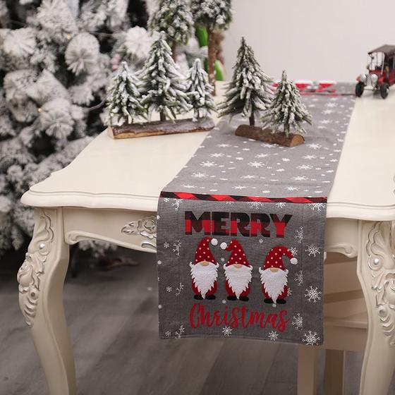 Imagem de Corredor de Mesa Bordado com Floco de Neve - Estilo Antigo