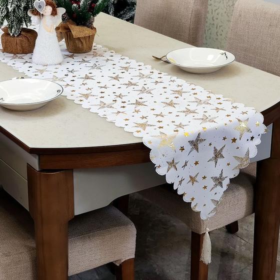 Imagem de Corredor de Mesa bronzing de decoração de Natal, criativo branco