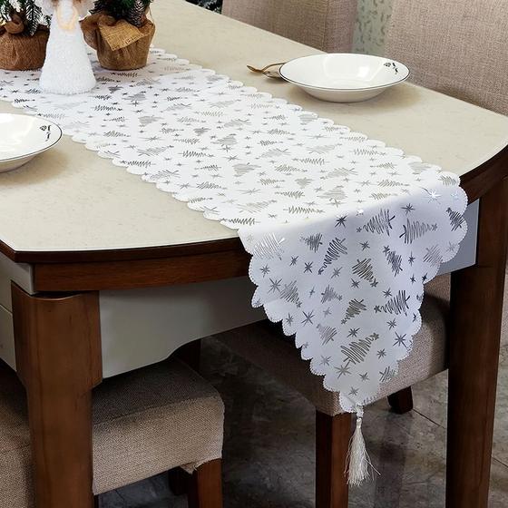 Imagem de Corredor de Mesa bronzing de decoração de Natal, criativo branco