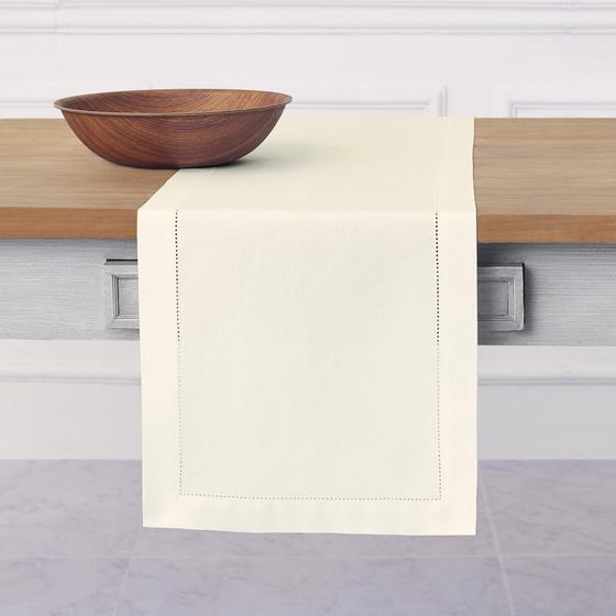 Imagem de Corredor de mesa Solino Home Ivory Algodão Linho 14x335cm