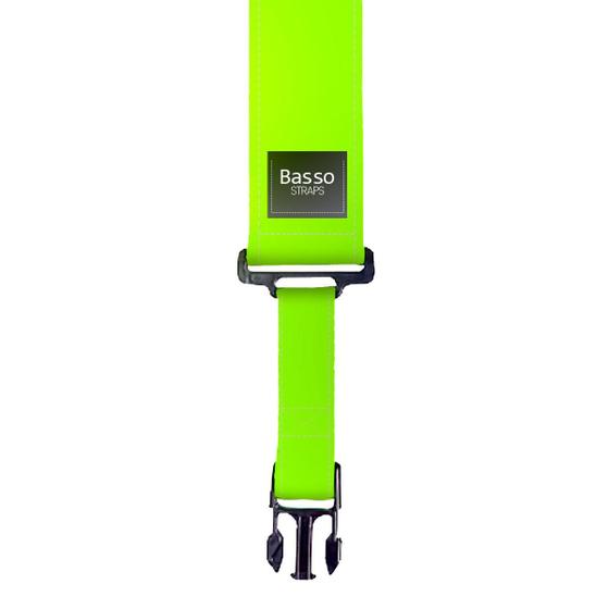 Imagem de Correia Alça Quick Release Basso Verde Neon Para Guitarra e Violão