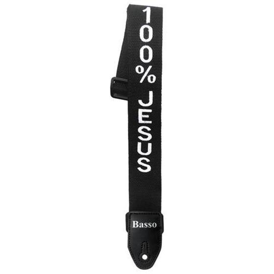 Imagem de Correia Basso NY01 Nylon 100% Jesus Preta P/ Guitarra e Violao