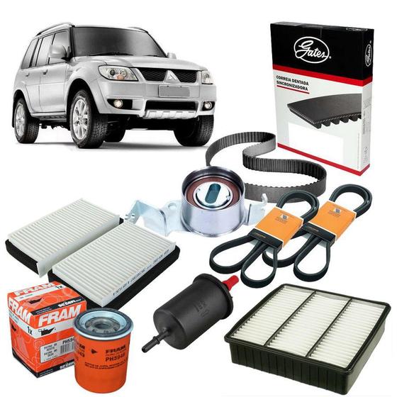 Imagem de Correia Dentada Pajero TR4 2.0 16v 2010 2011 Flex Kit Filtro