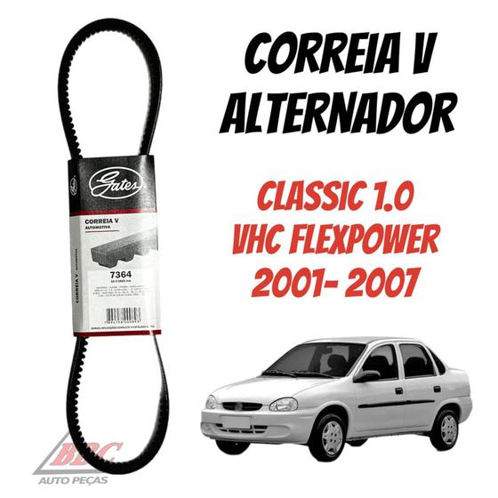 Imagem de Correia V Alternador Classic 1.0 VHC Flexpower - 2001 ate 2007 - GIR/ALT / 7364 - 10x0925 Gates