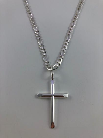 Imagem de Corrente C/ Crucifixo Prata Maciça 925 Modelo 3 E 1 - 70cm