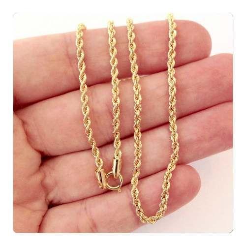 Imagem de Corrente Cordão 3mm Ouro 18k Torcido/baiano Gargantilha 45cm