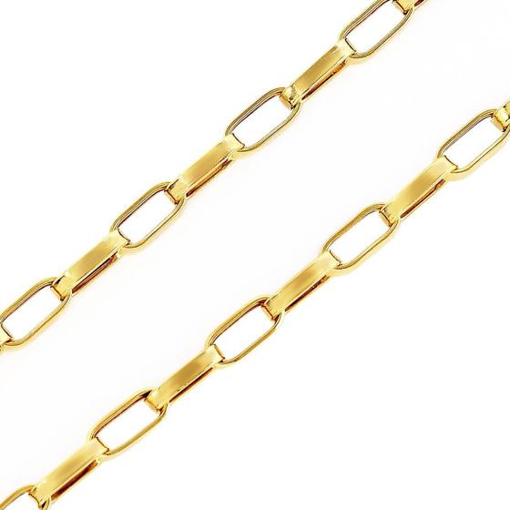 Imagem de Corrente Cordão Alongado 60cm Masculino Ouro 18k