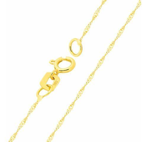 Imagem de Corrente Cordão Colar De Ouro 18k Feminina Singapura 45cm