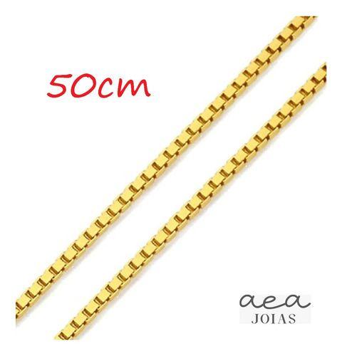 Imagem de Corrente Cordão Colar Em Ouro 18k Veneziana 50cm Gargantilha