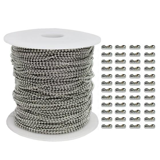 corrente de bolinha 2mm prata 30 metros com fecho canoa Menor preço em corrente de bolinha 2mm prata 30 metros com fecho canoa