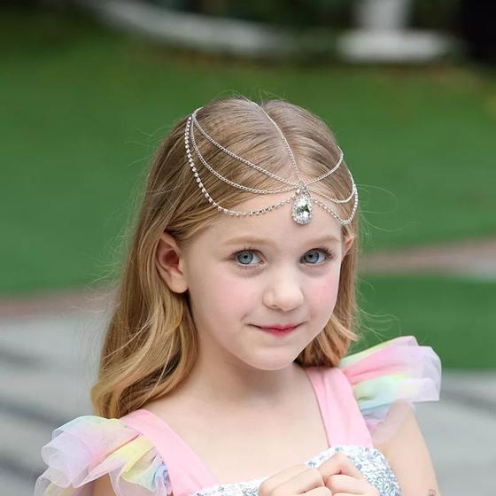 Tiara Para Niñas Reutilizable - Tocado De Boda O Fiesta Con Diamantes De Imitación Rojo | Accesorio De Cabello Princesa
