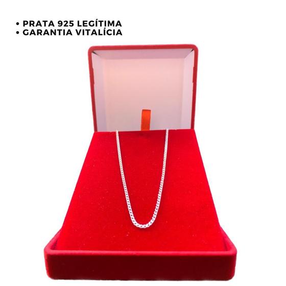 Imagem de Corrente De Prata Masculina 70Cm Grumet Legítima Fininha 2Mm