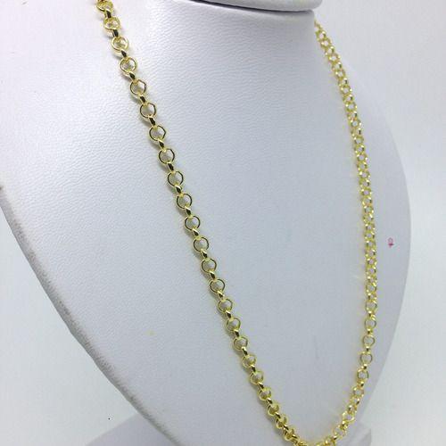Imagem de Corrente E Pulseira Elo Português 45cm Folheada Ouro 18k 5mm