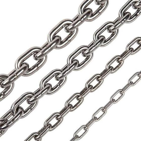 Imagem de Corrente Em Aço 8Mm Inox Sem Calibragem 8Mm Com Elo Longo