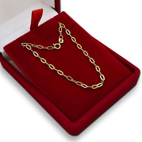 Imagem de Corrente Em Ouro 18k Americana 45cm Cordão Colar Gargantilha Feminina Oca