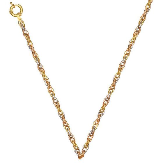 Imagem de Corrente em Ouro 18k Feminina 18k 3 cores Sottile Anello- 50 cm