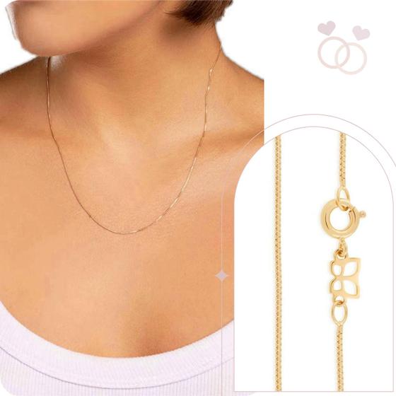Corrente feminina banhada a ouro da Rommanel - 50 cm Menor preço em Corrente feminina banhada a ouro da Rommanel - 50 cm