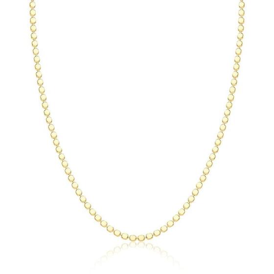 Imagem de Corrente feminina de bolinhas achatadas 2mm banhada em ouro 18k - 45cm com 5cm de extensor