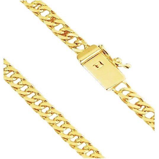 Imagem de Corrente Groumet Elo Duplo com Fecho Gaveta 70cm Masculina Banhada a Ouro