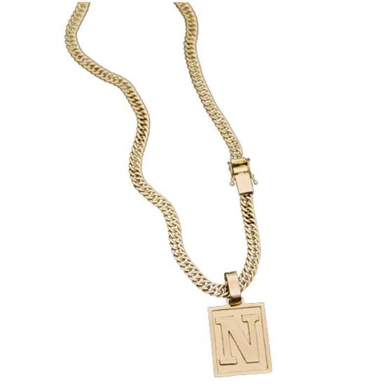 Imagem de Corrente Grumet Duplo com Pingente N Banhado Ouro 18k