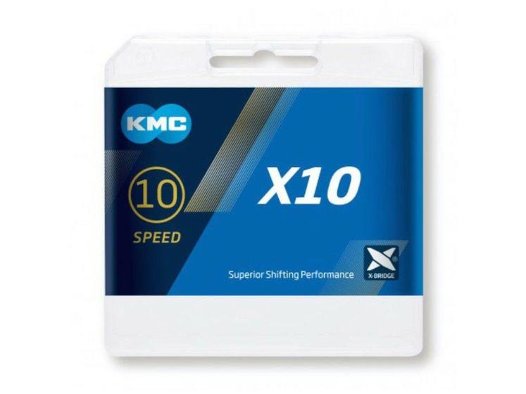 Corrente kmc 10v x10 prata/preto 116 elos Imagem de Corrente kmc 10v x10 prata/preto 116 elos
