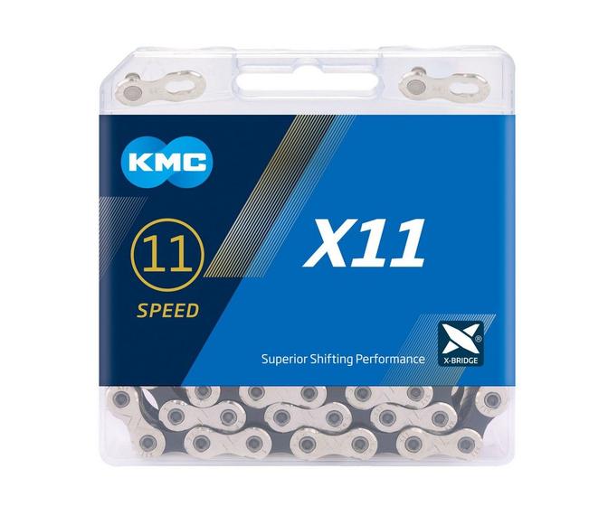 Imagem de CORRENTE KMC X11 SILVER / PRATA 118 ELOS 11V - 1x11v / 2x11v - MTB SPEED