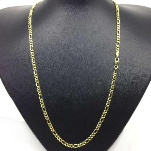 Imagem de Corrente Masculina 60cm 3mm 3 X 1 Banhado A Ouro 18k 750