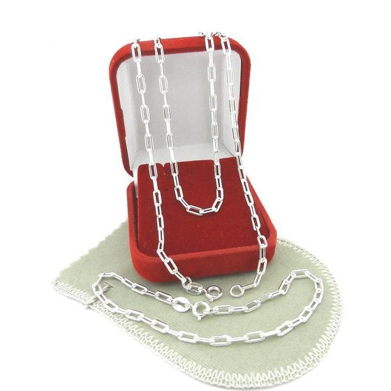 Corrente Masculina 80cm 3mm + Pulseira Folheada Prata CR696 Menor preço em Corrente Masculina 80cm 3mm + Pulseira Folheada Prata CR696