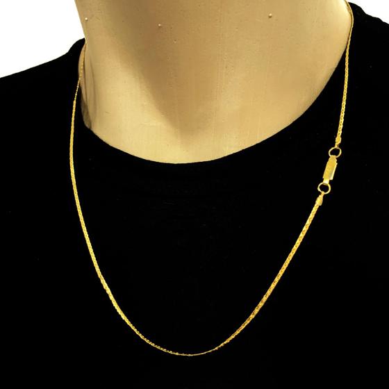 Imagem de Corrente Masculina Elo Trabalhado 1,5mm Banhada Ouro 18k