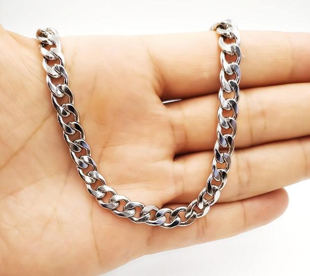 Corrente Masculina Grossa 9 MM 60 CM Aço Inox originalPrateado Menor preço em Corrente Masculina Grossa 9 MM 60 CM Aço Inox originalPrateado