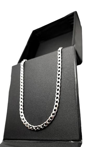 Imagem de Corrente Masculina Groumet Inox 4Mm 70Cm Cesg80 Colar Cordão