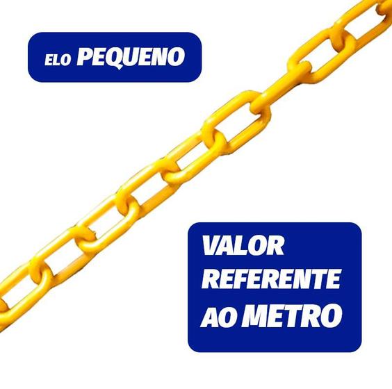 Imagem de Corrente Plástica Elo Pequeno Amarela - PIC (029266) (UNIDADE POR METRO)