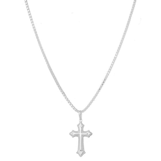 Corrente Veneziana 70cm 2mm Pingente Crucifixo Prata 925 Menor preço em Corrente Veneziana 70cm 2mm Pingente Crucifixo Prata 925