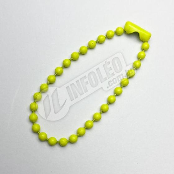 Imagem de Correntinha de Bolinhas 10cm Neon Amarelo (Corrente) - 10 unidades