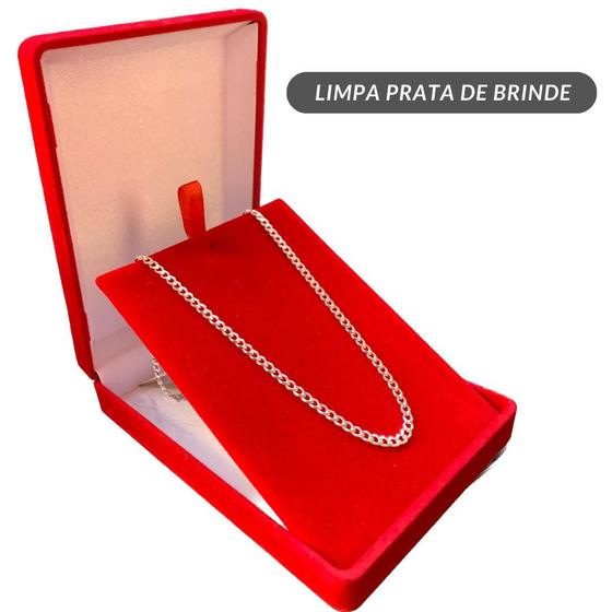 Imagem de Correntinha Prata Masculina 70Cm Cordão Grumet Legítima