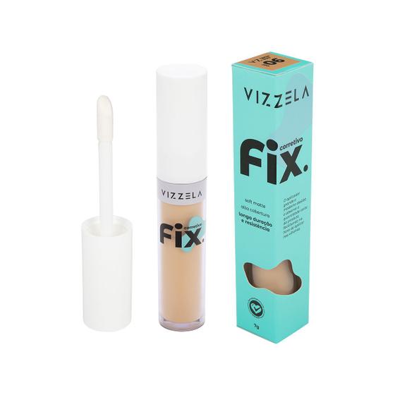 Imagem de Corretivo Líquido FIX Vizzela Alta Cobertura Vegano 30ml Maquiagem Facial Acabamento Soft Matte Resistente à Água