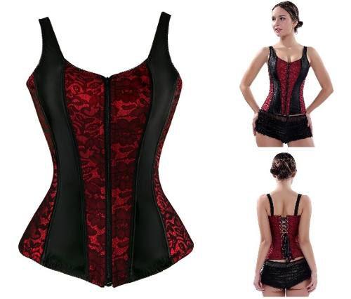 Imagem de Corset Corpete Corselet Espartilho Modelador Redutor Alça Cores