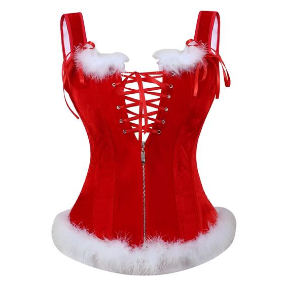 Imagem de Corset Espartilho Veludo Mamãe Noel Natal Modela Cintura Red