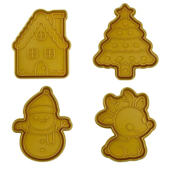 Imagem de Cortador De Biscoito Com Carimbo  Kit Natal
