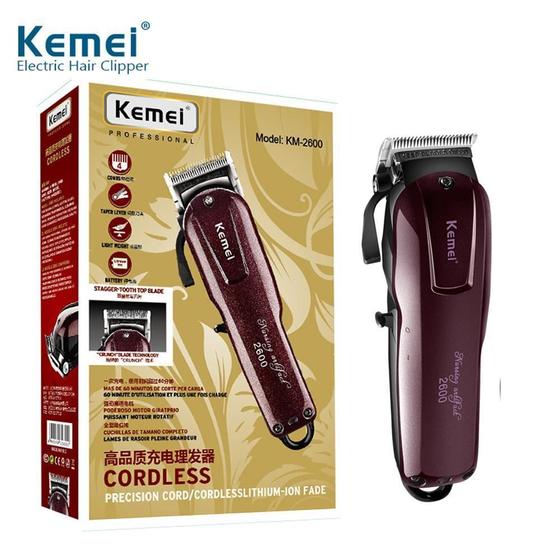 Imagem de Cortador De Cabelo Kemei Km-2600 Bordô Bivolt